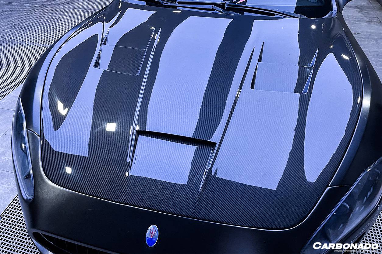 2008-2017 Maserati GranTurismo DC Style Carbon Fiber Hood - Carbonado