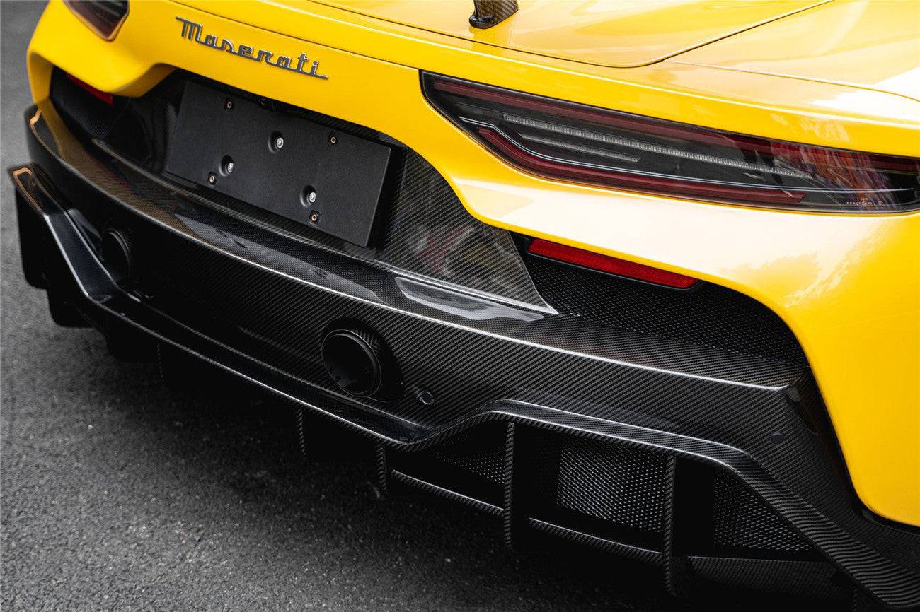 2020-2024 Maserati MC20 SVD Style DRY Carbon Fiber Rear Lip Diffuser - Carbonado