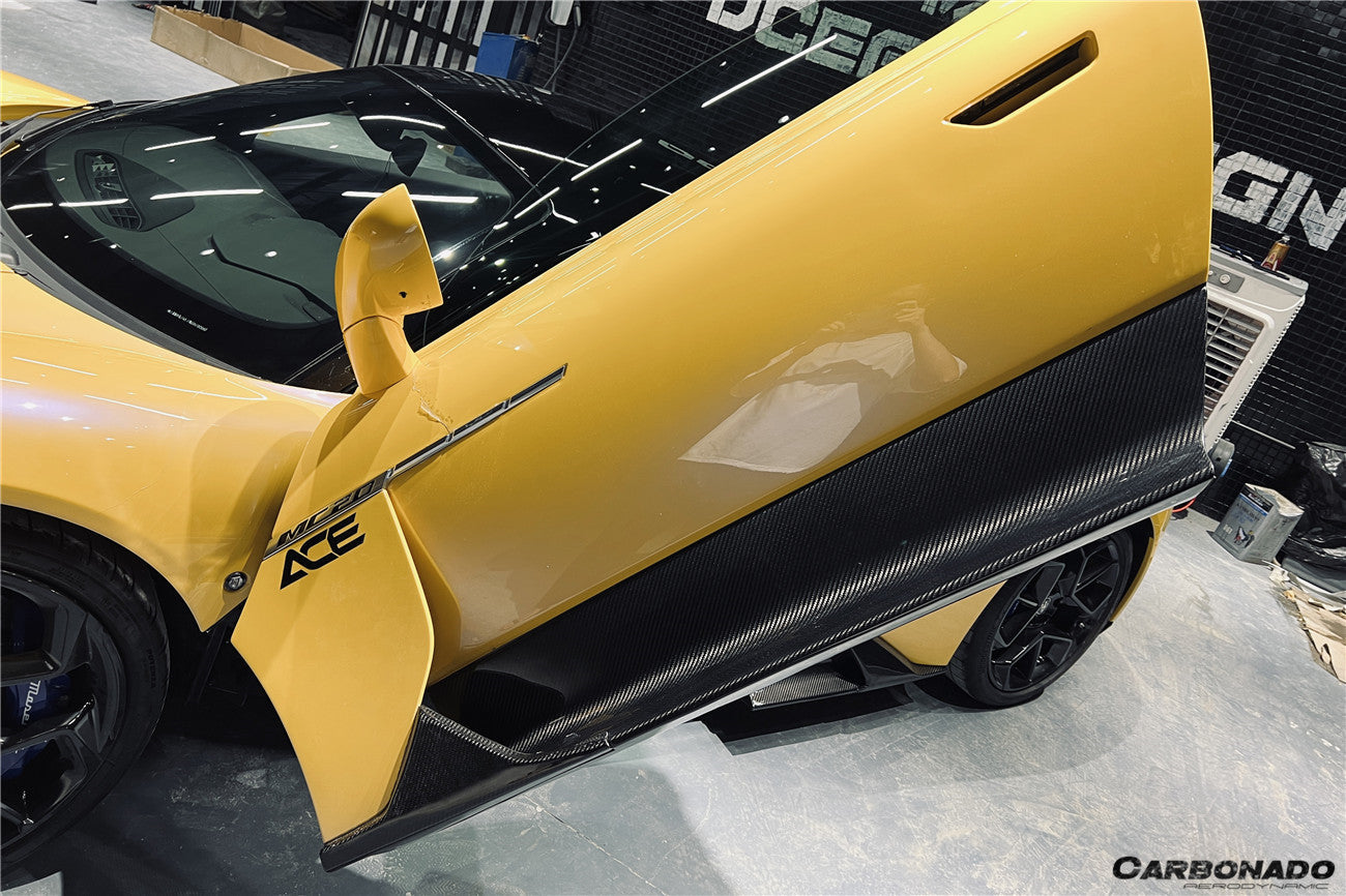 2020-2024 Maserati MC20 OEM Style DRY Carbon Fiber Side Skirts - Carbonado Aero