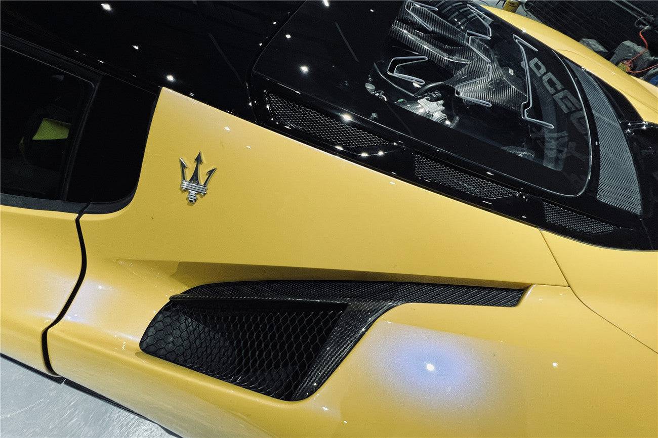 2020-2024 Maserati MC20 Dry Carbon Fiber Quarter Panel Side Vent Scoops - Carbonado