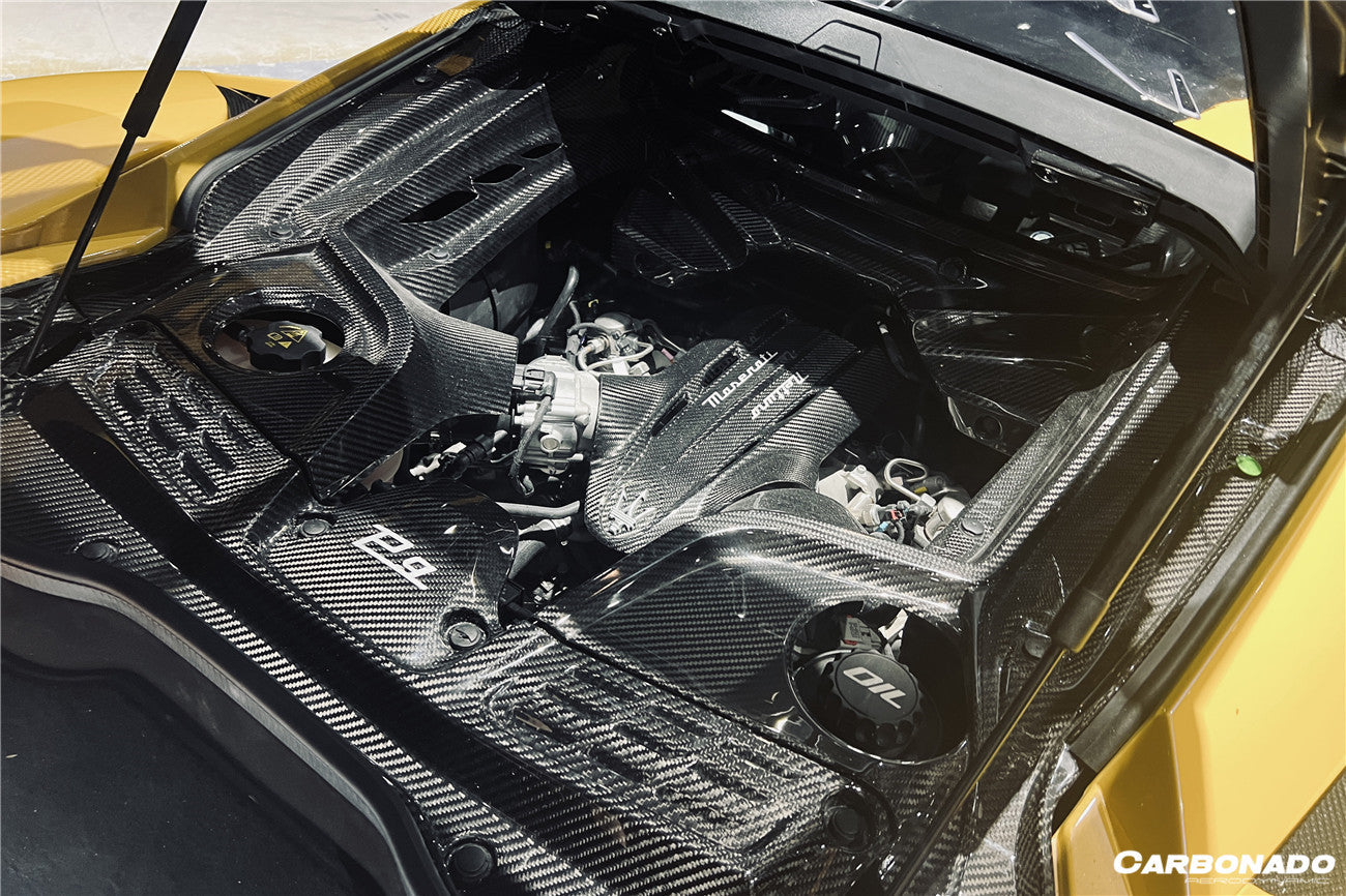 2020-2024 Maserati MC20 Dry Carbon Fiber Engine Cover Replacement - Carbonado Aero