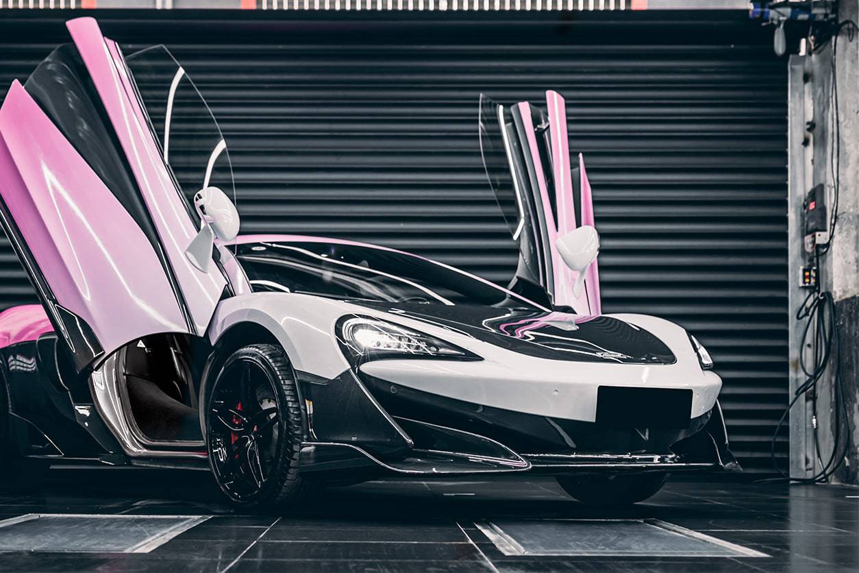 2015-2020 McLaren 540C/570S 600LT-Style Carbon Fiber Front Bumper Lip and Side Splitter - Carbonado