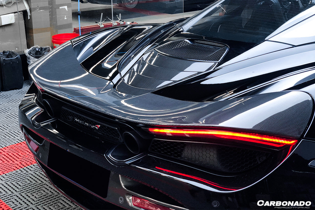 2017-2022 McLaren 720s DRY Carbon Fiber Engine Cover Replacement - Carbonado Aero