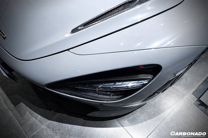 2017-2022 McLaren 720s OEM Style Dry Carbon Fiber Headlight Inserts Tim Replacement - Carbonado Aero