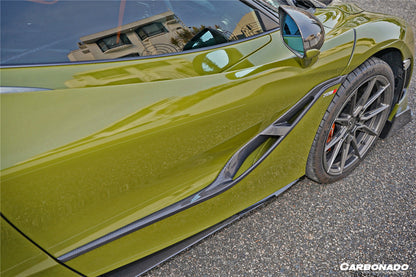2017-2022 McLaren 720S 765LT-Style Dry Part Carbon Fiber Side Skirts