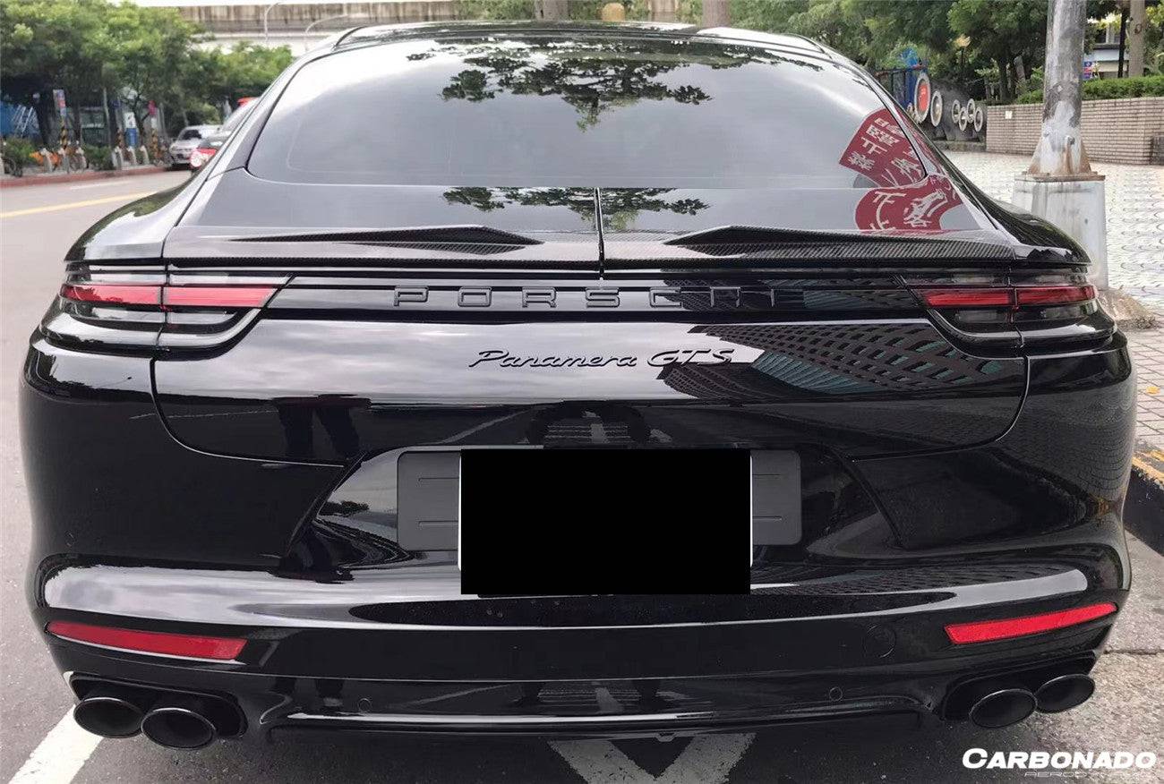 2017-2023 Porsche Panamera 971 TA Style DRY Carbon Fiber Trunk Spoiler - Carbonado