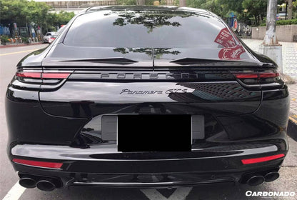 2017-2023 Porsche Panamera 971 TA Style DRY Carbon Fiber Trunk Spoiler - Carbonado