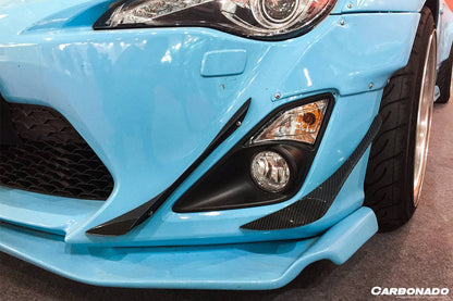 2012-2014 Scion FRS / Toyota GT86/ Subaru BRZ RBY1 Style Carbon Fiber Front Bumper Canards - Carbonado Aero