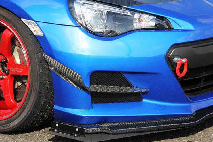 2012-2016 Subaru BRZ CB Style Carbon Fiber Front Bumper Canard & Foglight Cover - Carbonado