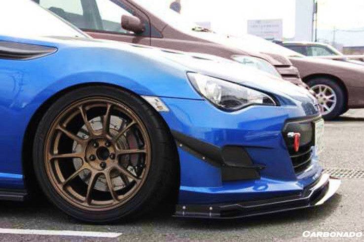 2012-2016 Subaru BRZ CB Style Carbon Fiber Front Bumper Canard & Foglight Cover - Carbonado