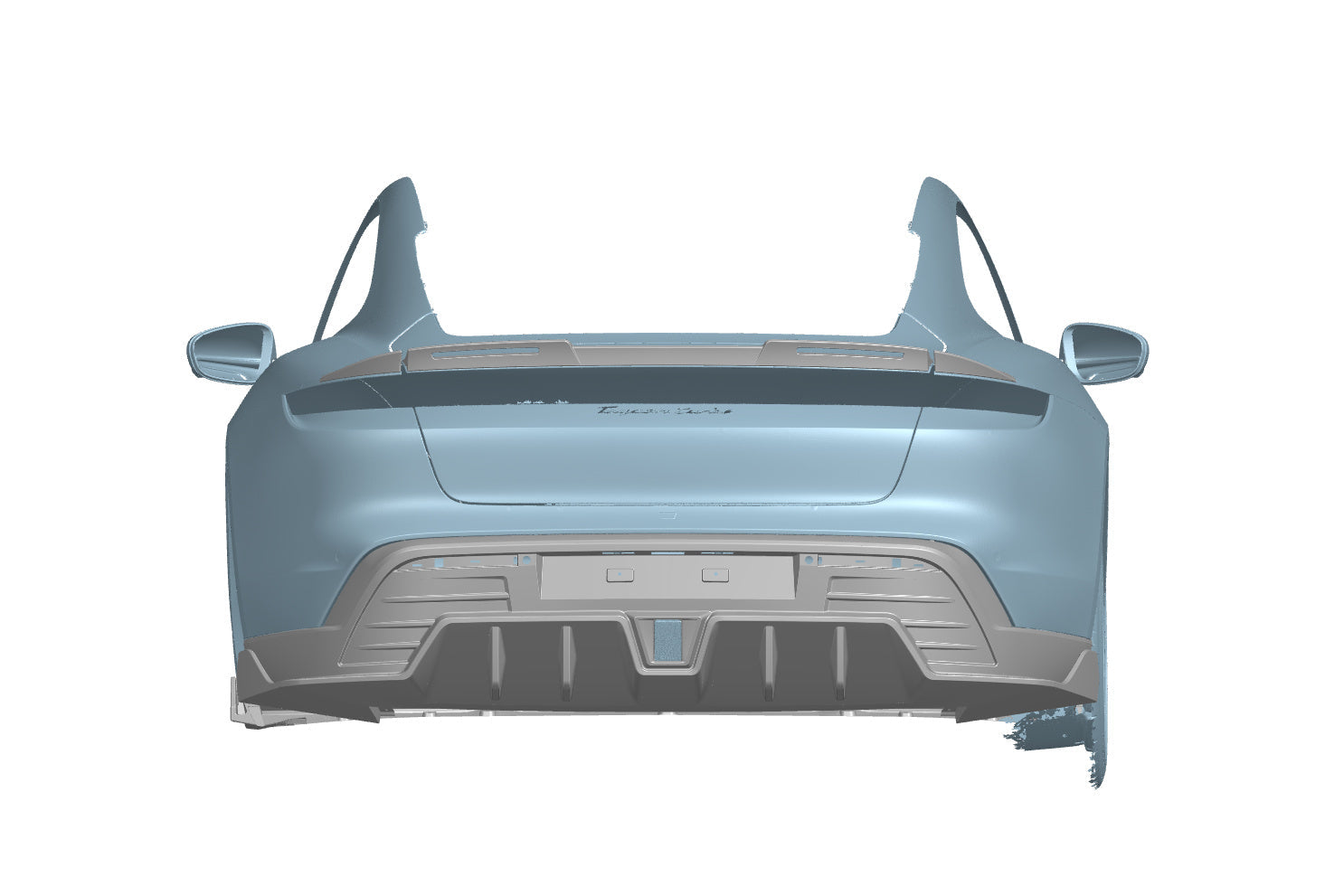 2019-2024 Porsche Taycan & GTS & Turbo AD Style DRY Carbon Fiber Rear Diffuser Lip - Carbonado