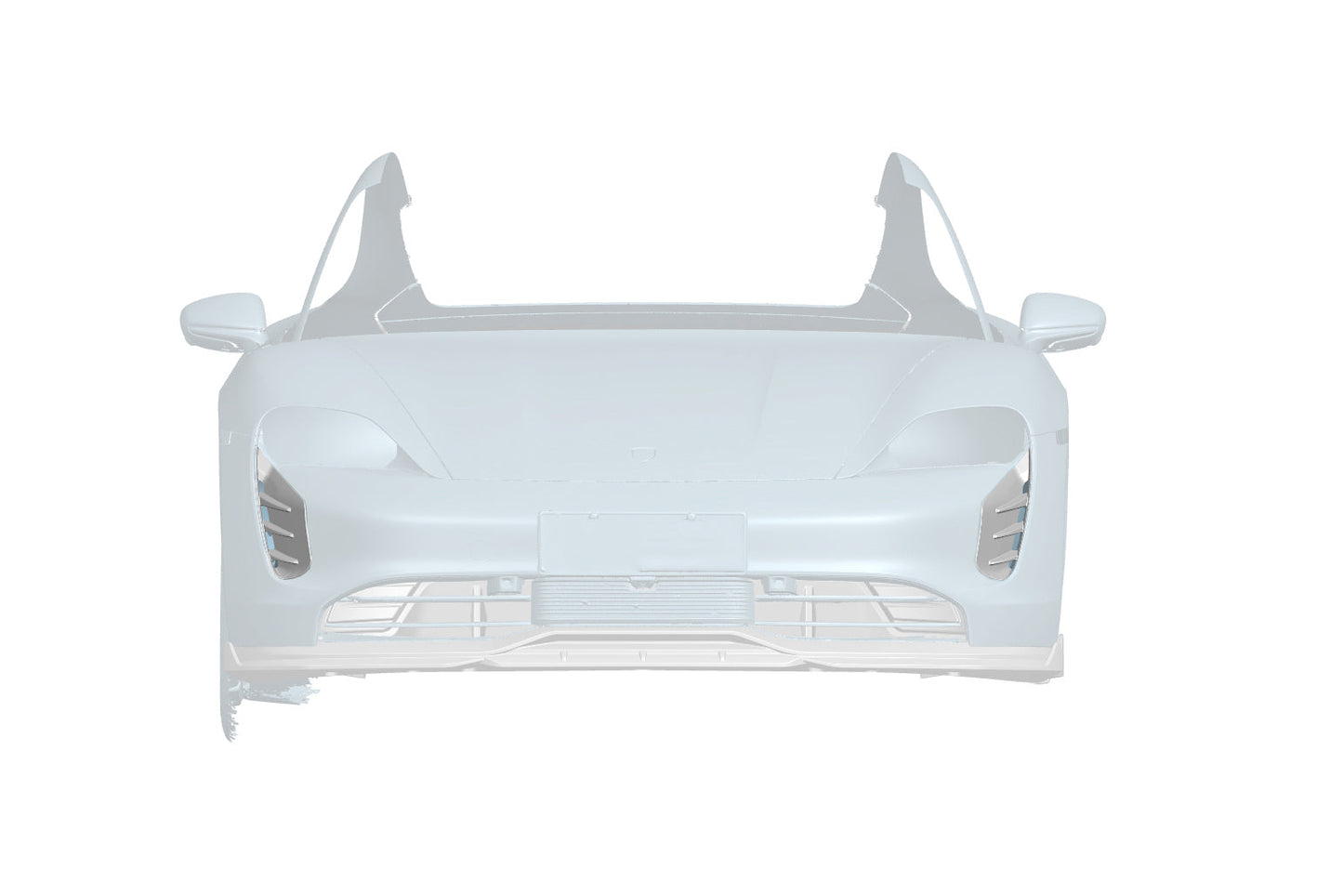 2019-2024 Porsche Taycan AD Style DRY Carbon Fiber Front Bumper Air Vents - Carbonado