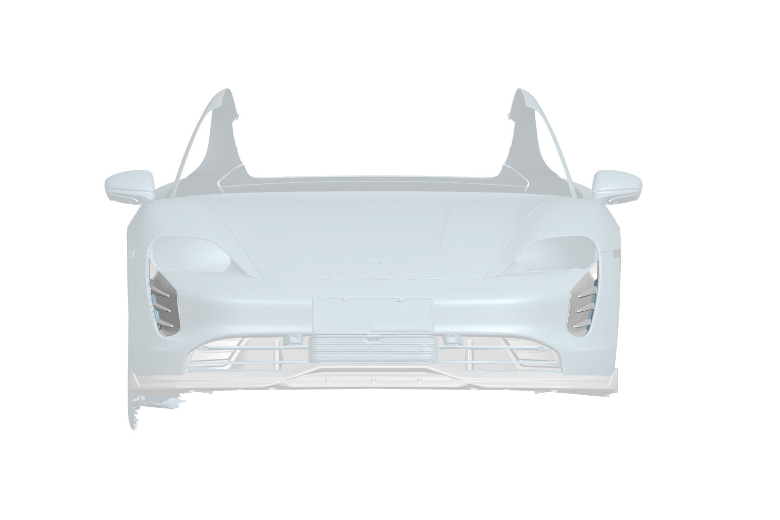 2019-2024 Porsche Taycan AD Style DRY Carbon Fiber Front Bumper Air Vents - Carbonado