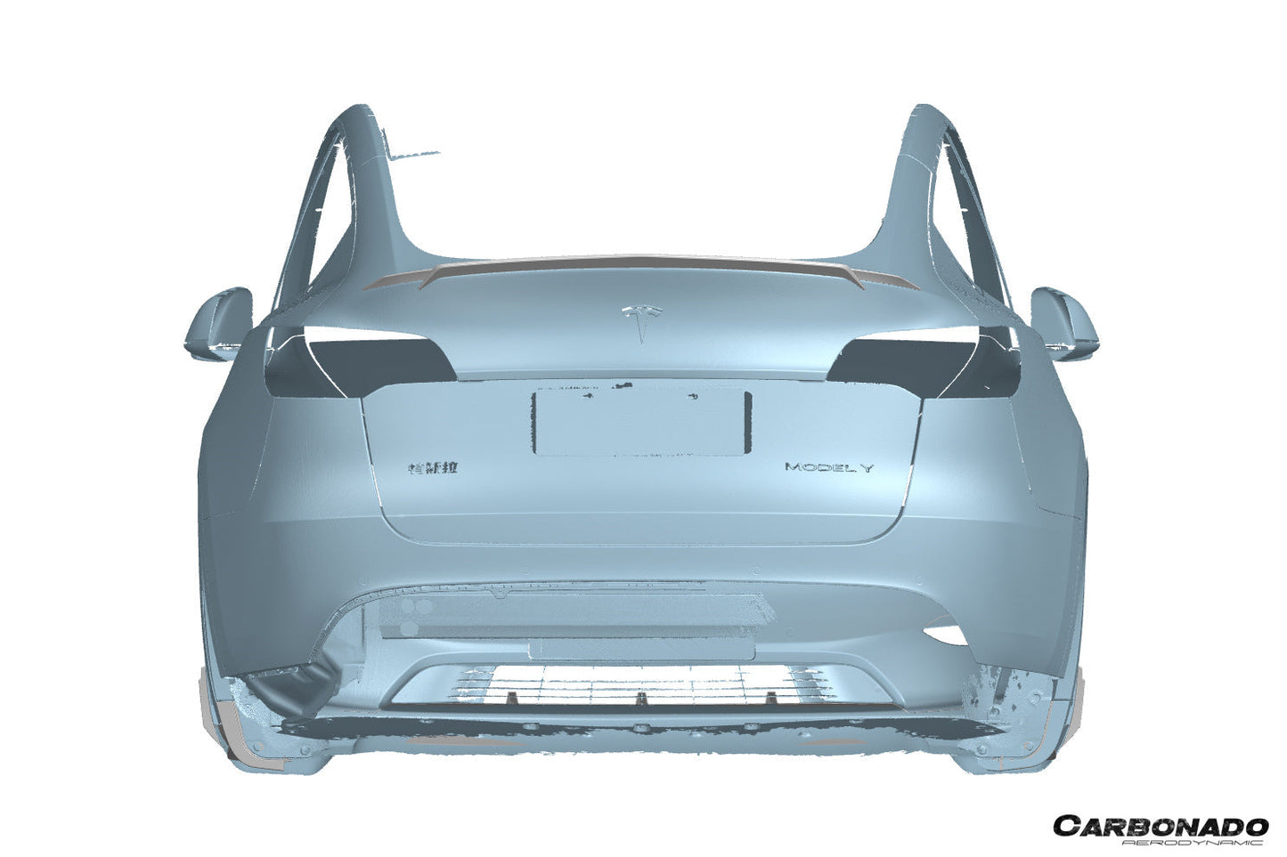 2020-2024 Tesla Model Y AD Style Autoclave Carbon Fiber Fiber Trunk Spoiler
