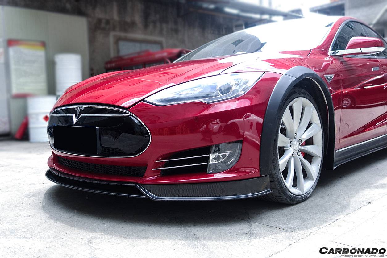 2012-2015 Tesla Model S RS Style Front Lip - Carbonado Aero