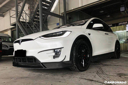 2016-2021 Tesla Model X SUV RZS Style Carbon Fiber Front Lip - Carbonado Aero