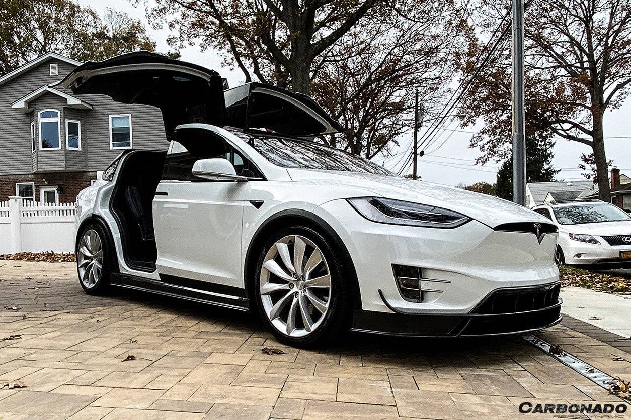 2016-2021 Tesla Model X SUV RZS Style Carbon Fiber Side Skirts - Carbonado Aero