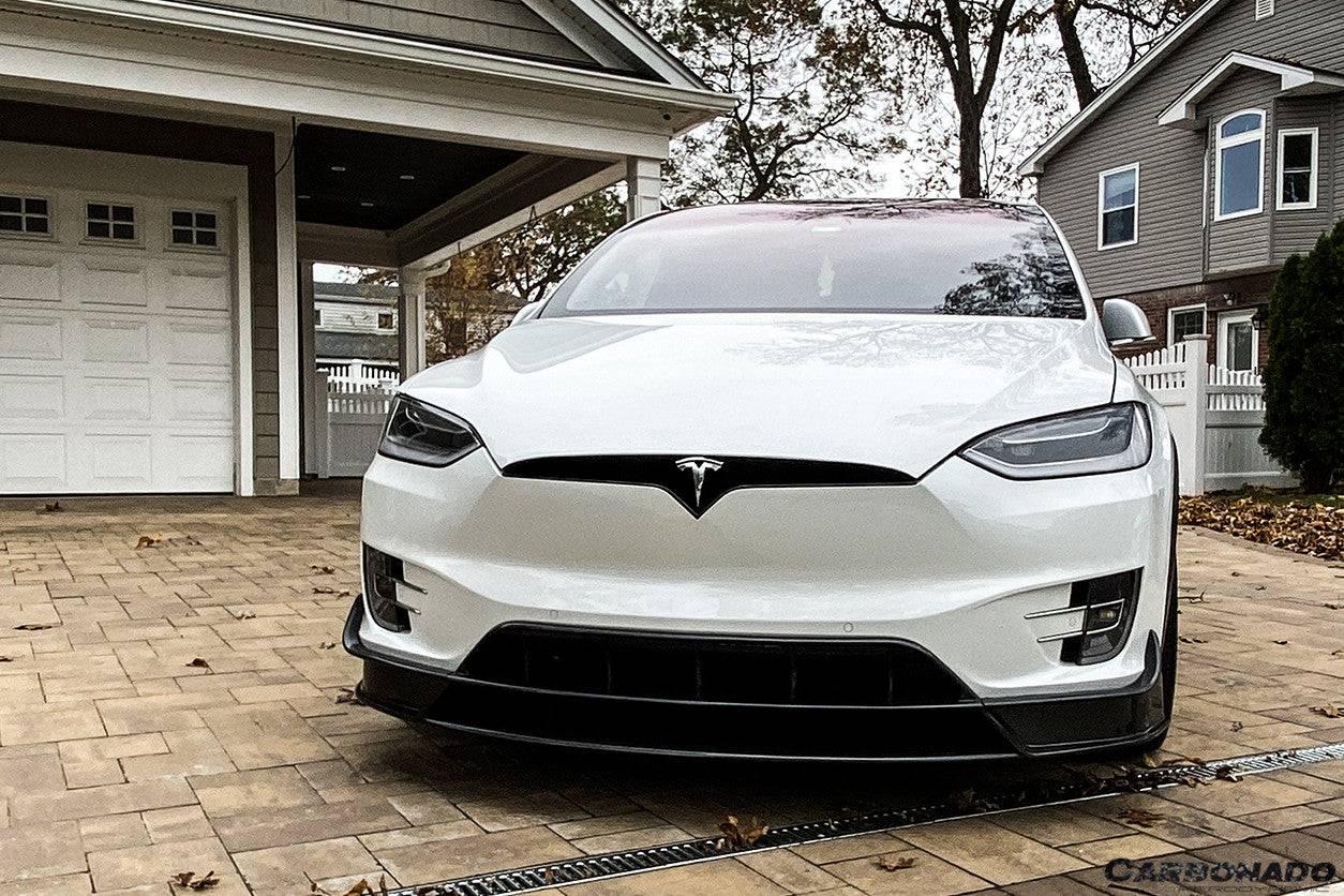 2016-2021 Tesla Model X SUV RZS Style Carbon Fiber Front Canards - Carbonado Aero