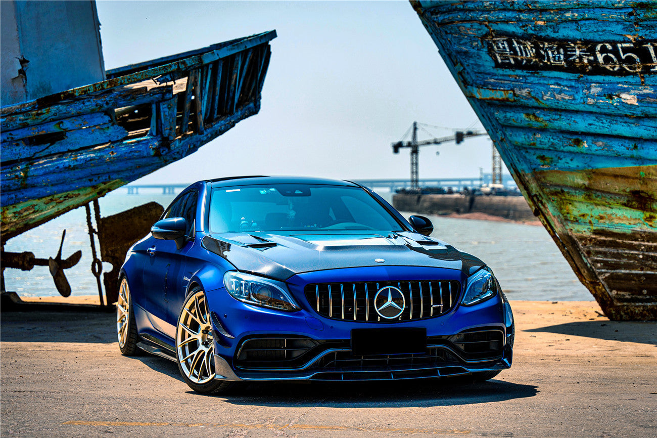 2015-2021 Mercedes Benz W205 C63 & S AMG Coupe BR Style Front Lip - Carbonado
