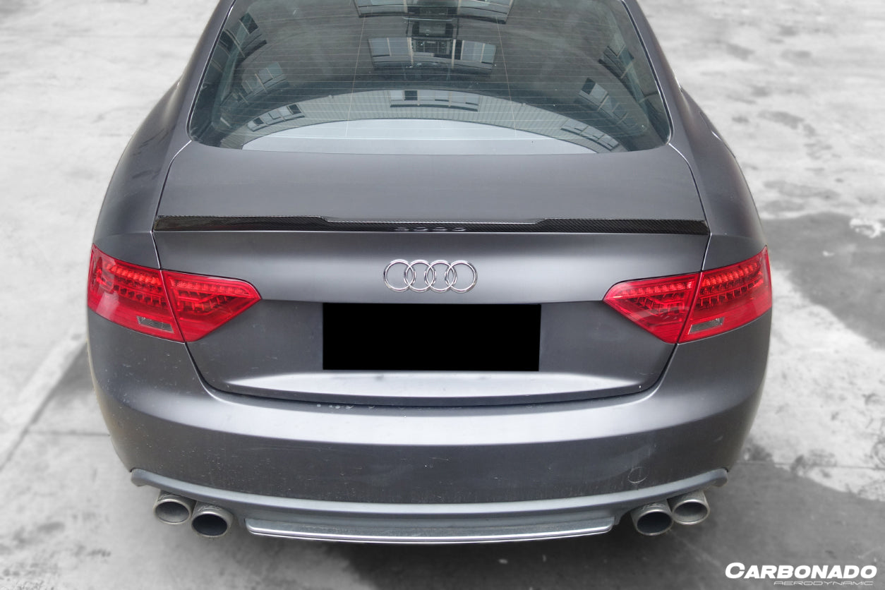 2009-2015 Audi A5 Sline S5 Sedan RW Style Carbon Fiber Trunk Spoiler - Carbonado Aero