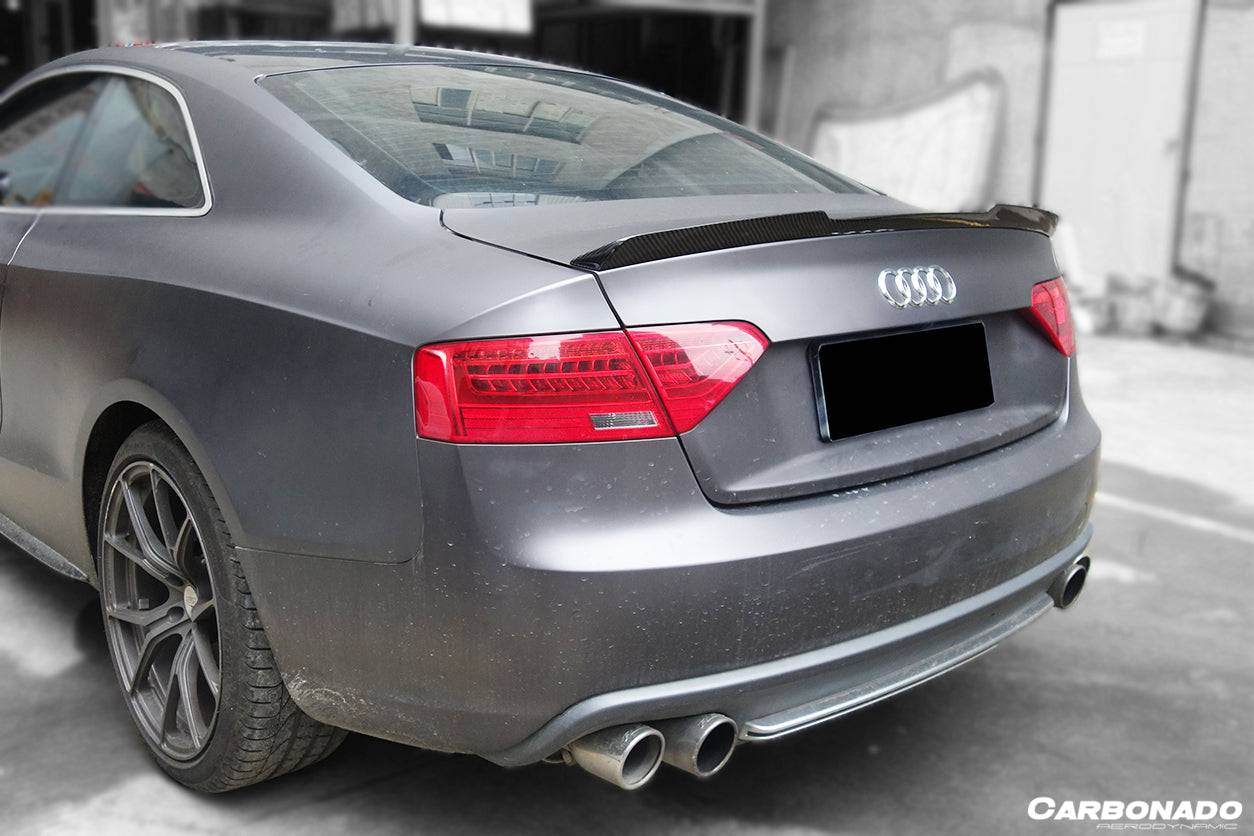 2009-2015 Audi A5 Sline S5 Sedan RW Style Carbon Fiber Trunk Spoiler - Carbonado Aero