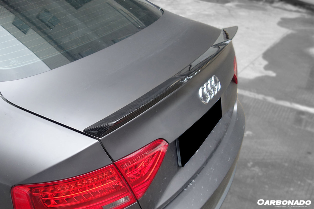 2009-2015 Audi A5 Sline S5 Sedan RW Style Carbon Fiber Trunk Spoiler - Carbonado Aero
