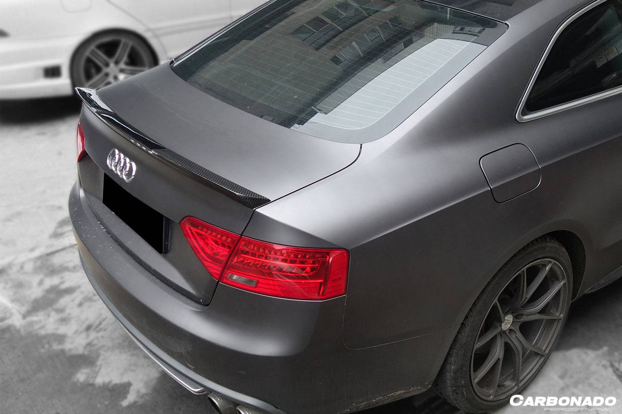 2009-2015 Audi A5 Sline S5 Sedan RW Style Carbon Fiber Trunk Spoiler - Carbonado Aero