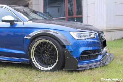 2013-2016 Audi S3 A3 Sline Sedan BKSS Style Carbon Fiber Front Lip&amp;Front Lip Under Board - Carbonado Aero