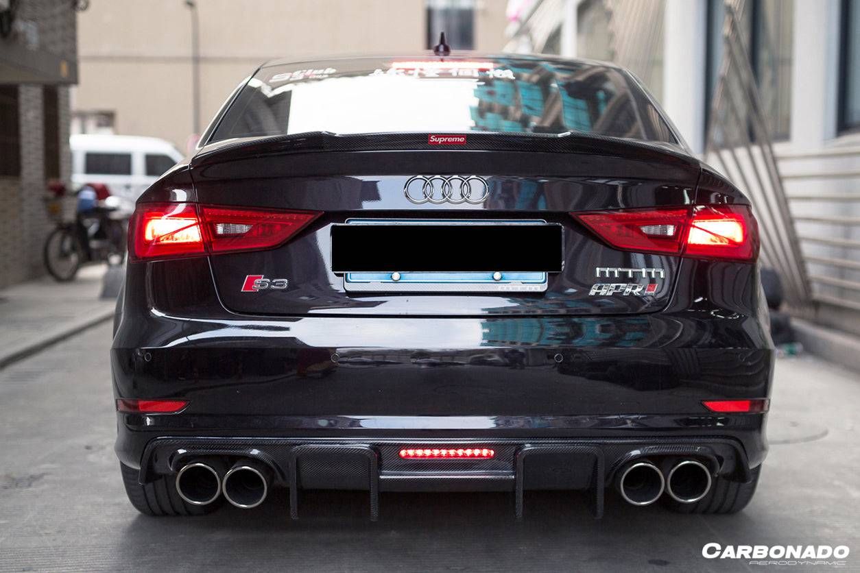 2013-2016 Audi S3 A3 Sline Sedan BKSS Style Carbon Fiber Rear Lip Diffuser - Carbonado Aero