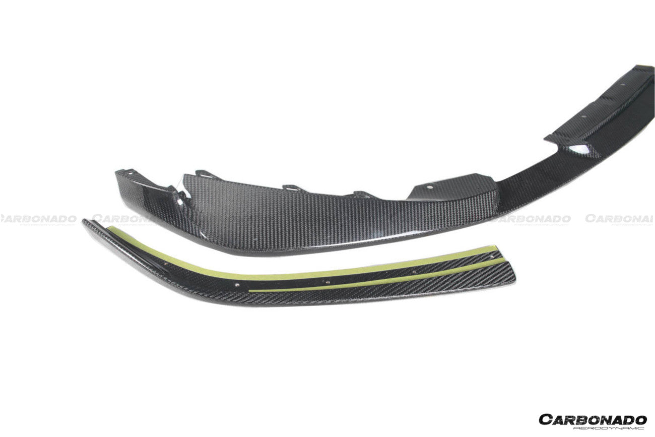 2021-2024 BMW M3 G80   G81 M4 G82   G83 D3 Style DRY Carbon Fiber Fornt Lip Splitter with Winglets