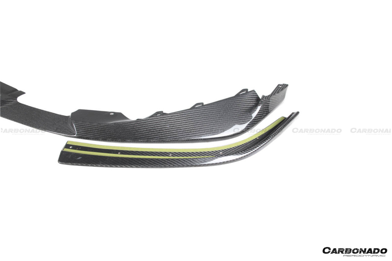 2021-2024 BMW M3 G80   G81 M4 G82   G83 D3 Style DRY Carbon Fiber Fornt Lip Splitter with Winglets
