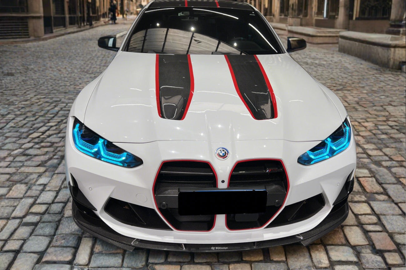 2021-2024 BMW M3 G80   G81 M4 G82   G83 D3 Style DRY Carbon Fiber Fornt Lip Splitter with Winglets