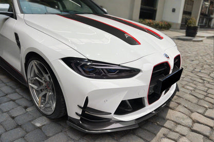 2021-2024 BMW M3 G80   G81 M4 G82   G83 D3 Style DRY Carbon Fiber Fornt Lip Splitter with Winglets