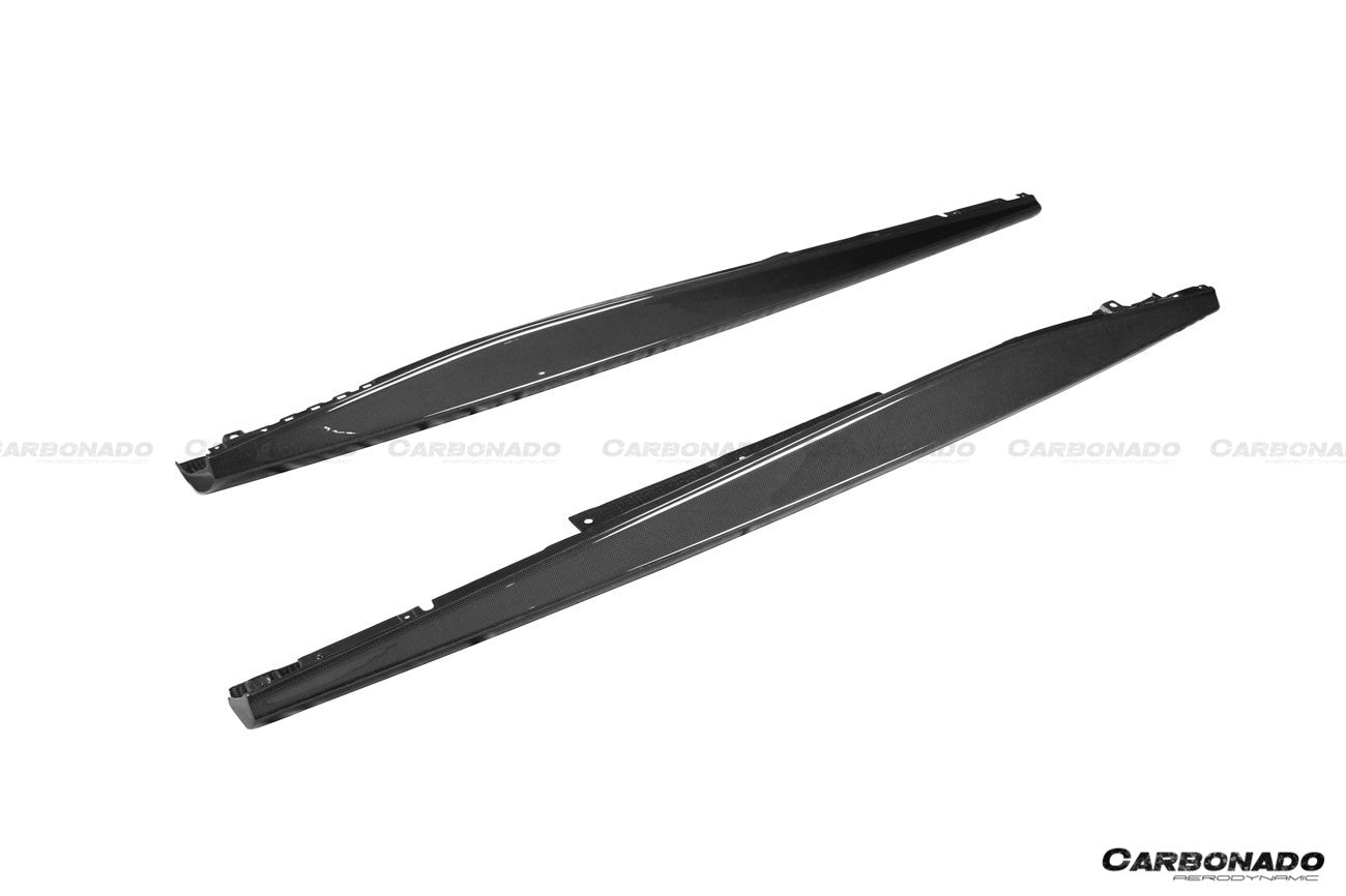 2021-2024 Ferrari ROMA OEM Style Dry Carbon Fiber Side Skirts - Carbonado