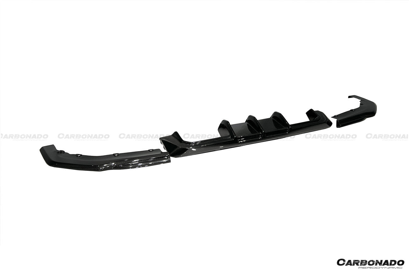 2021-2024 BMW M3 G80 & G81 M4 G82 & G83 MTN Style DRY Carbon Fiber Rear Diffuser Lip with Winglets - Carbonado