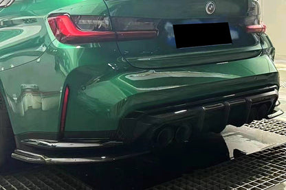 2021-2024 BMW M3 G80 & G81 M4 G82 & G83 MTN Style DRY Carbon Fiber Rear Diffuser Lip with Winglets - Carbonado