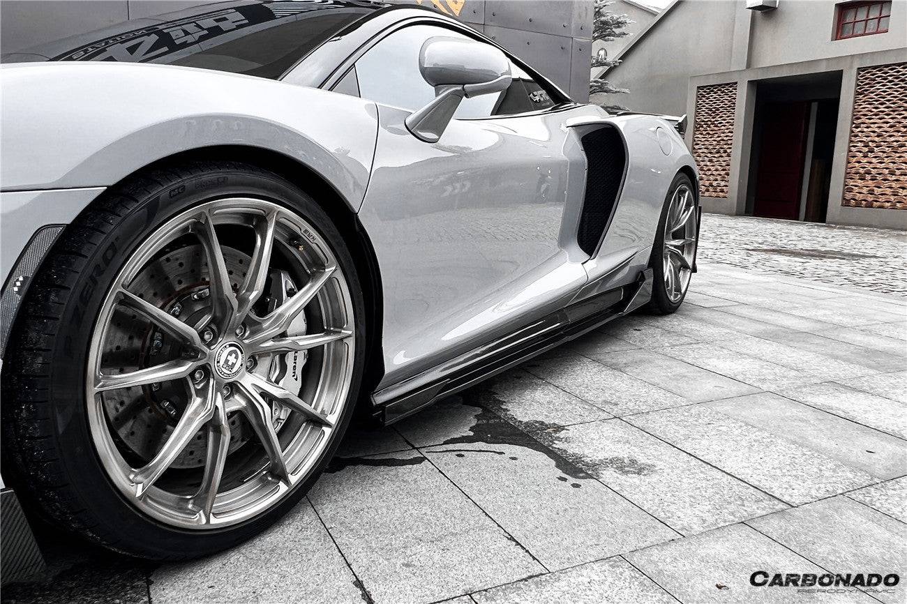 2020-2023 McLaren GT WP Style DRY Carbon Fiber Side Air Intake Blades - Carbonado Aero