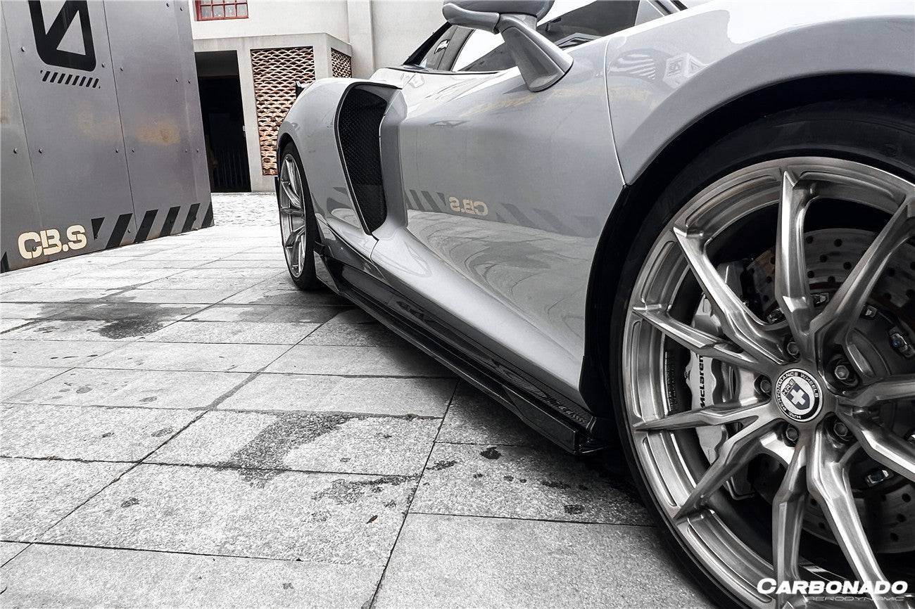 2020-2023 McLaren GT WP Style DRY Carbon Fiber Side Air Intake Blades - Carbonado Aero