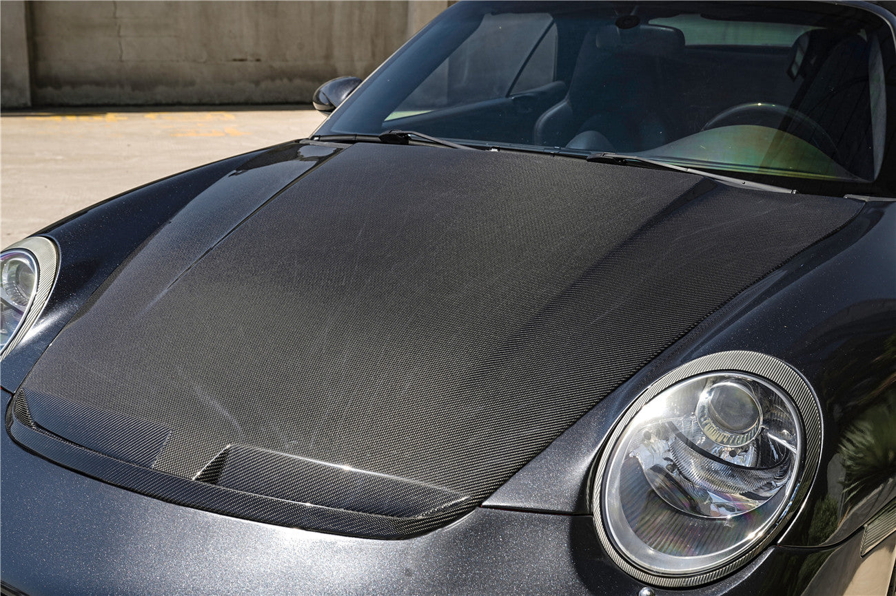 2005-2012 Porsche 911 997 Carrera & S & 4S & Turbo & 06-12 Cayman & Boxster 987 TA Style Hood - Carbonado