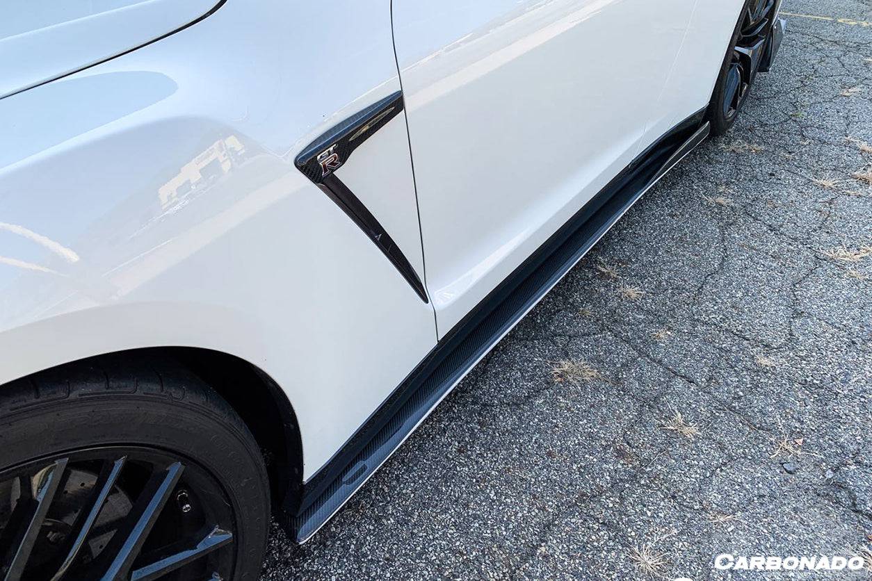 2008-2016 Nissan GTR R35 CBA/DBA VA-II Style Carbon Fiber Side Skirts Under Board - Carbonado Aero