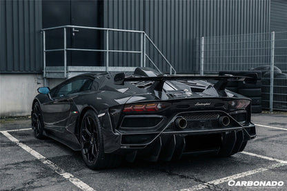 2011-2021 Lamborghini Aventador Coupe CA Style Carbon Fiber Engine Hood And Wing  | Fits LP700, LP720, LP750, LP740