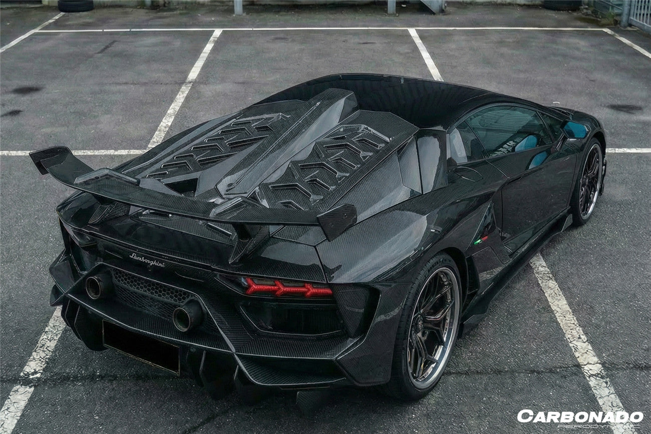 2011-2021 Lamborghini Aventador Coupe CA Style Carbon Fiber Engine Hood And Wing  | Fits LP700, LP720, LP750, LP740