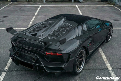2011-2021 Lamborghini Aventador Coupe CA Style Carbon Fiber Engine Hood And Wing  | Fits LP700, LP720, LP750, LP740