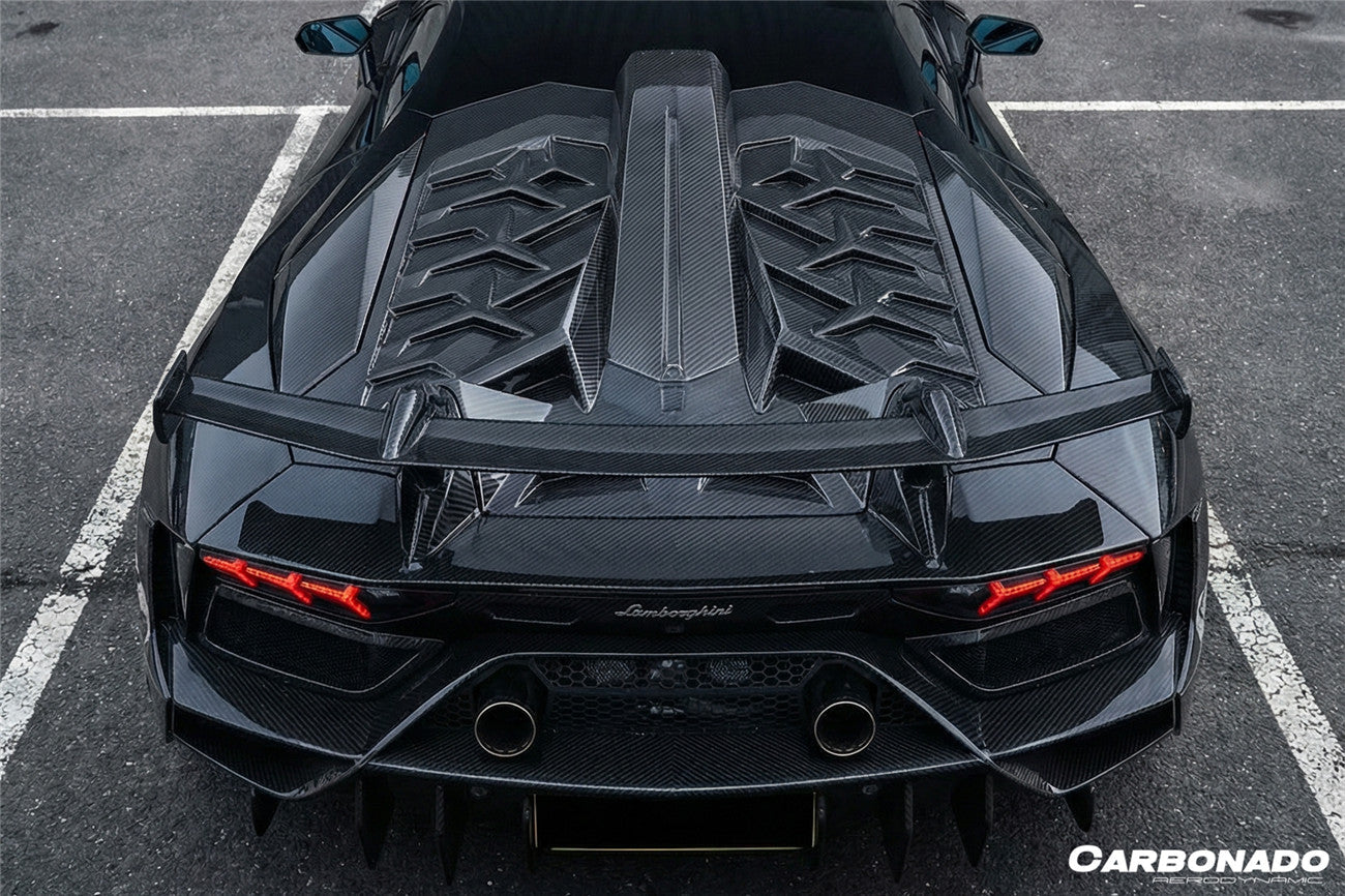 2011-2021 Lamborghini Aventador Coupe CA Style Carbon Fiber Engine Hood And Wing  | Fits LP700, LP720, LP750, LP740