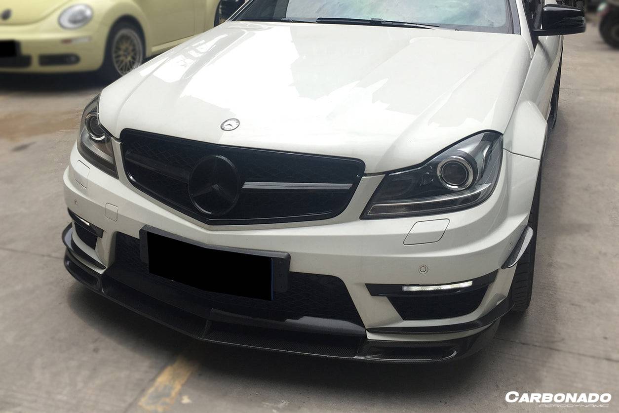 2012-2014 Mercedes Benz W204 C63 AMG Sedan/Coupe BK Style Front Canard - Carbonado Aero