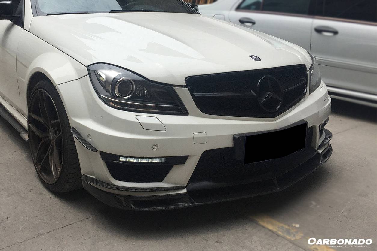 2012-2014 Mercedes Benz W204 C63 AMG Sedan/Coupe BK Style Front Canard - Carbonado Aero