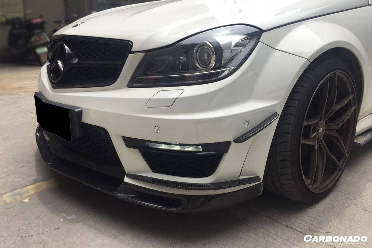 2012-2014 Mercedes Benz W204 C63 AMG Sedan/Coupe BK Style Front Canard - Carbonado Aero