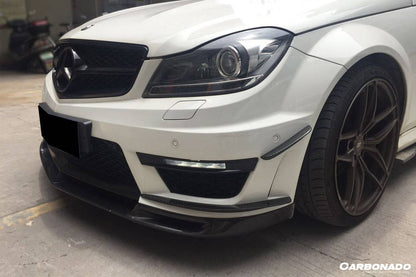 2012-2014 Mercedes Benz W204 C63 AMG Sedan/Coupe BK Style Front Canard - Carbonado Aero