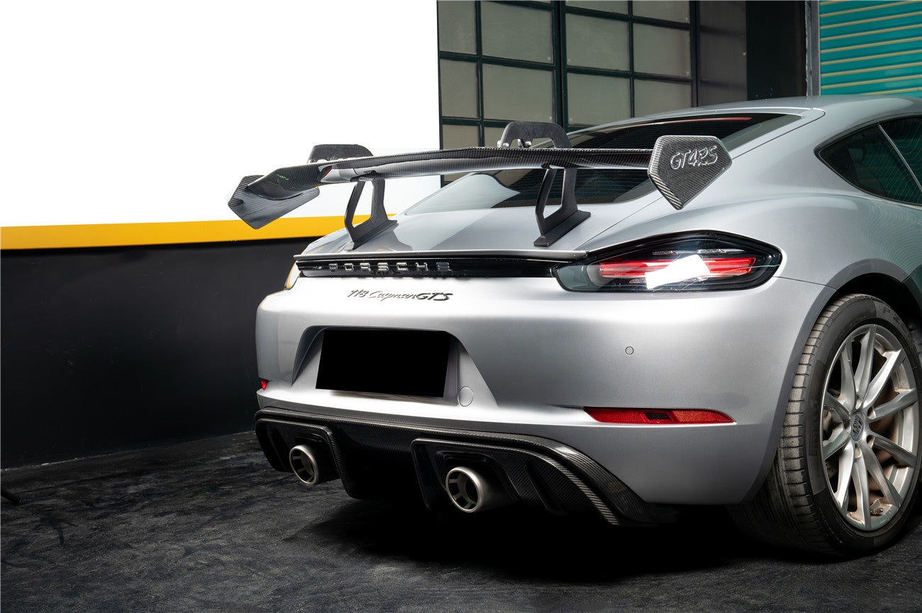 2012-2023 Porsche 718 981 Cayman Boxster GT4RS Style Dry Carbon Fiber Spoiler Wing - Carbonado