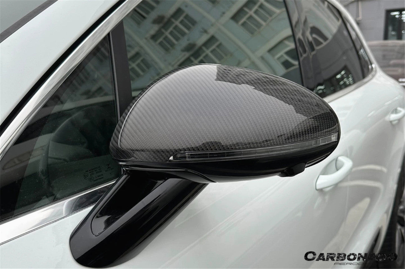 2014-2024 Porsche Macan 95B Dry Carbon Fiber Mirror Housing Replacement | Fits T, S, GTS, Turbo, Turbo S, 4 Electric, Turbo (NO BSA Holes)